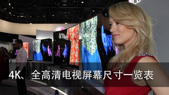 4K、全高清电视屏幕尺寸一览表